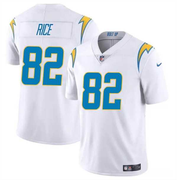 Men & Women & Youth Los Angeles Chargers #82 Brenden Rice White 2024 Draft Vapor Limited Stitched Jersey->los angeles chargers->NFL Jersey